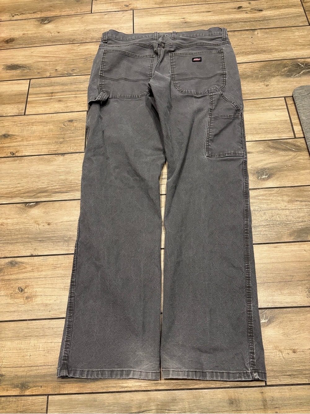 Y2K Dickies Grey Carpenter Jeans Canvas Size 34x32 *Broken Zipper* 8.5 Opening
